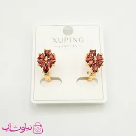 گوشواره زنانه ژوپینگ با نگینهای نارنجی