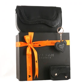 ست هدیه زنانه چرم یلسان مدل هیوار کد 130-DLN-DIL-MRV