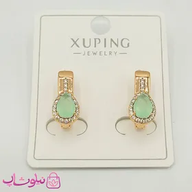 گوشواره ژوپینگ نگین‌دار با سواروسکی سبز