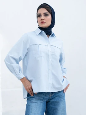 شومیز زنانه لوکه Lokke کد 00075 (آبی)