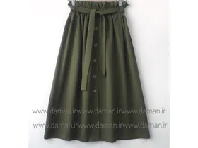 دامن جلو دکمه سبز قد 75