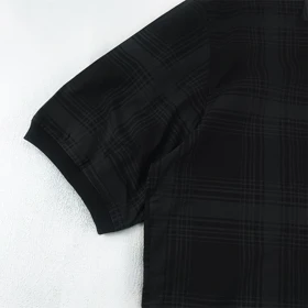 پیراهن مشکی کتان طرح دار POLO