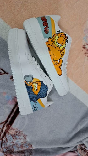 کفش اسپرت کاستوم کتانی ایرفورس air force طرح GARFIELD نایک nike