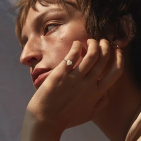 انگشتر نقره حکاکی "کالکشن حرف عشق" کد 0121