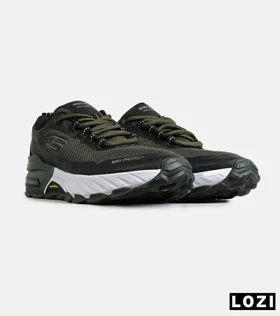 کفش کتانی طبی ورزشی مشکی سبز SKECHERS max protect مدل 7774