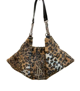 کیف زنانه مجلسی خزدار ysl پلنگی