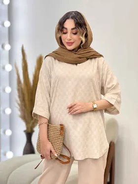 مانتو جلو بسته چهارخونه