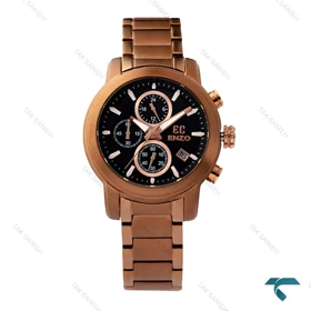 ساعت انزو رزگلد EC-2164FBL سه موتوره کرنوگراف صفحه مشکی Enzo-8116-L