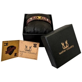 دستبند چرم وارک طرح نماد ماه خرداد مدل برسام کد rb237