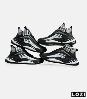 کفش کتانی ساق‌دار مشکی طوسی سفید Reebok Shaq Attaq