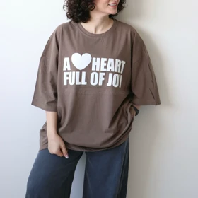 تیشرت لانگ Heart کد 6073 (قهوه ای)