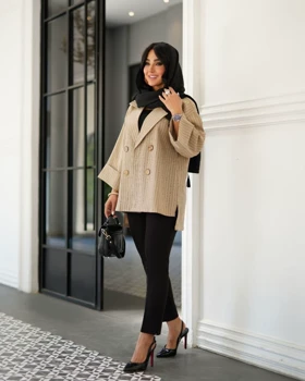 کت زنانه مدل چهاردکمه آستین پاکتی کد 3005 (اصالت ضمانت)