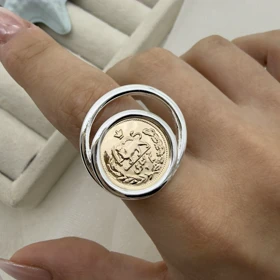 انگشتر سکه قدیمی نیم