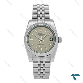 ساعت رولکس زنانه استیل صفحه طوسی ایندکس خط Rolex-8251-L