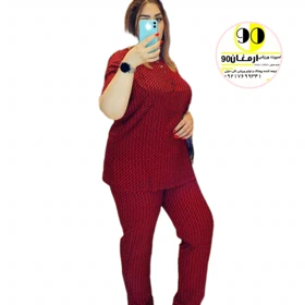 ست بلوز شلوار زنانه طرح هندسه ای صددرصد نخ تضمینی