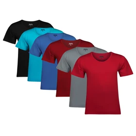 رکابی و آستین دار مردانه 6 عددی (رنگ رندوم) جنس پنبه‌ای