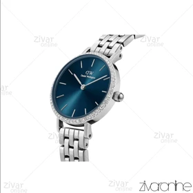 ساعت دنیل ولینگتون زنانه نقره ای صفحه سرمه ای دور نگین 105417