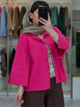شومیز لینن آستین چاک