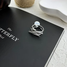 انگشتر زنانه با طرح خطی جواهری شیک ژوپینگ