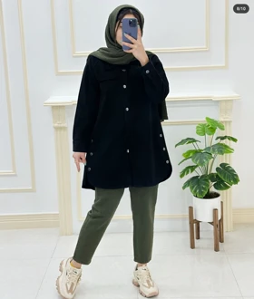 کت کتان زنانه بغل دکمه اسپرت