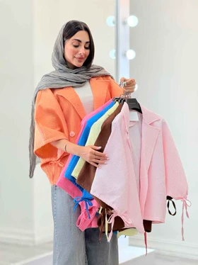 مانتو پانچ آستین بند سوگل