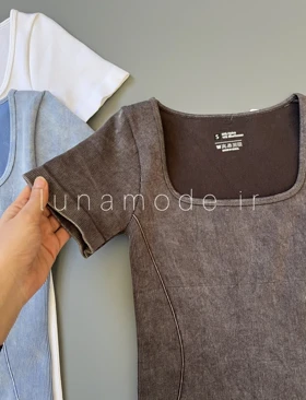 اورال ورزشی زنانه سنگشور یقه خشتی آستین کوتاه