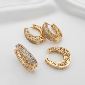 گوشواره ژوپینگ طرح اسلیمی (توری) آویز