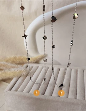 گردنبند استیل قلب و ونکلیف