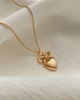 گردنبند قلب و پاپیون YSX