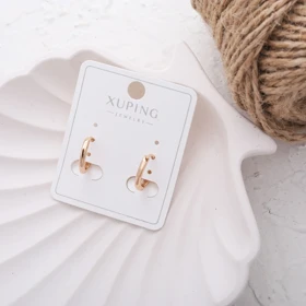 گوشواره زنانه حلقه‌ای ژوپینگ، طراحی ظریف و رنگ رزگلد چشم نواز Xuping