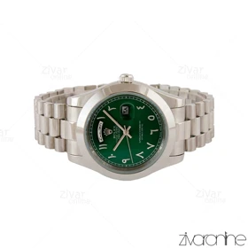 ساعت رولکس دی دیت مردانه نقره ای صفحه سبز اعداد عربی 105362