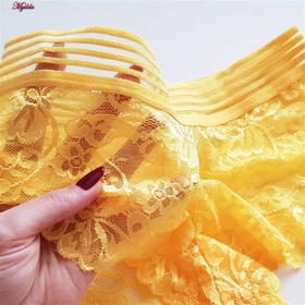 شورت زنانه مدل دانتل زرد کد 4983-2216