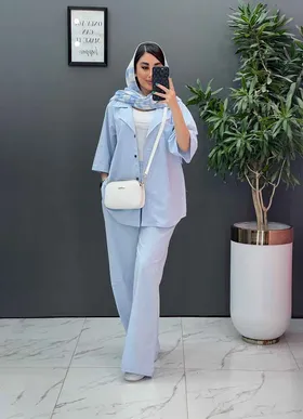 ست مانتو شلوار لینن تک جیب