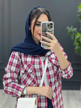 مانتو چهارخونه دو جیب پاکتی