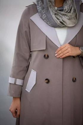 مانتو ژیله دار بلند ترکیبی