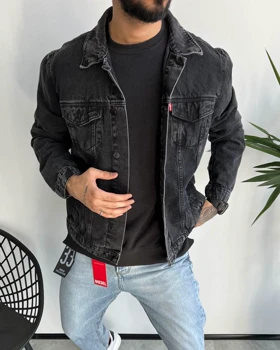 کت جین ذغالی طوسی LEVIS