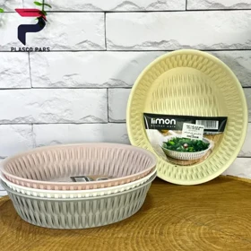 سبد نان و سبزی بیضی طرح بامبو لیمون