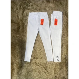 شلوار زنانه لی جذب سفید قد نود