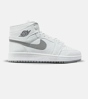 کفش کتانی ساق‌دار مردانه و زنانه سفید طوسی نایک جردن 1 مدل 7691