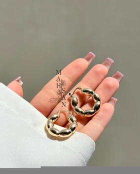 گوشواره حلقه‌ای مینیمال گلد