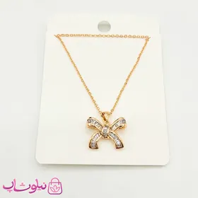 گردنبند دخترانه ژوپینگ مدل پاپیون نگین‌دار