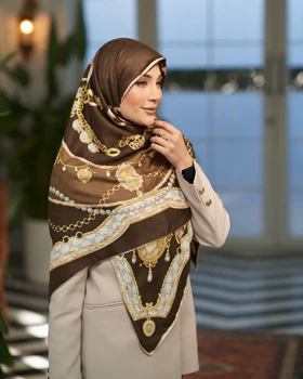 روسری ابریشم ژاکارد قواره 140 30211