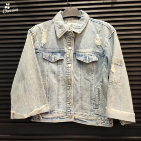 کت جین باکسی زاپ‌دار زنانه کد 30