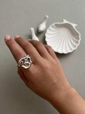 انگشتر آبکاری نقره اوم