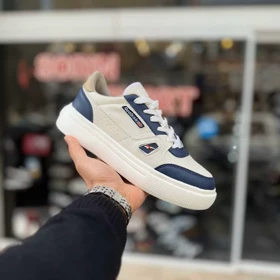 کتانی ریبوک سفید سرمه ای کد 6215