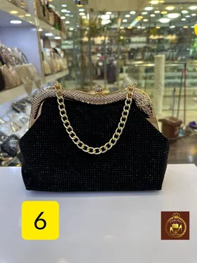 کیف مجلسی دستی زنانه نگینی دهنه بولگاری
