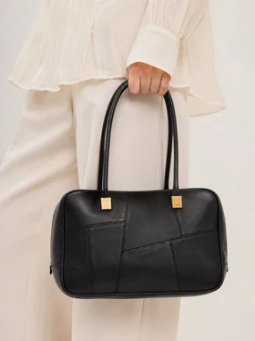 کیف دستی زنانه چرم مصنوعی دسته دار دیوید جونز DAVIDJONES (مشکی)