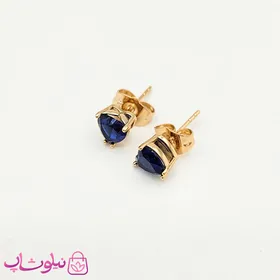 گوشواره میخی ژوپینگ قلبی آبی کوچک