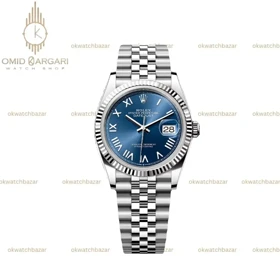 ساعت مچی رولکس سوئیسی سیلور صفحه سرمه ای ایندکس یونانی Rolex Datejust