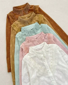 شومیز جلو دکمه مزونی کد 5547